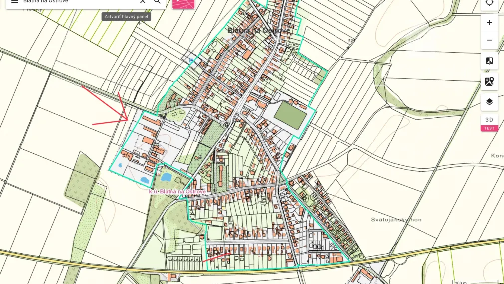 Strategický Pozemok (2327 m²) – Blatná na Ostrove