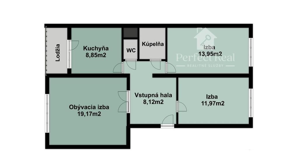Veľký trojizbový byt na prenájom bez zariadenia, nám. Priateľstva, DS