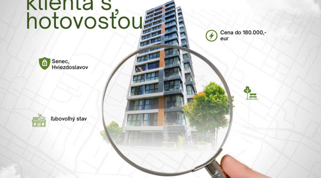 Hľadáme 3 izbový byt alebo veký 2 izbový byt v Senci