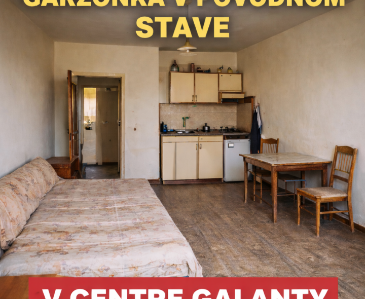 Garsónka na hlavnej ulici - pôvodný stav.